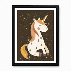 Pattern Mocha Unicorn 2 Art Print