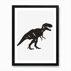 Black T Rex Dinosaur Silhouette 4 Art Print