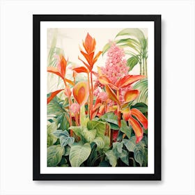 Tropical Plant Painting Chinese Evergreen 2 Poster