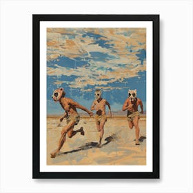 Men Running Desert 3 Fy V Art Print