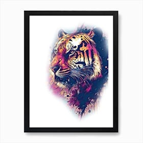A Nice Tiger Art Illustration In A Painting Style 12 Art Print