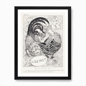Cartoon With Politicians Like Chickens (In Or Before 1893), Theo Van Hoytema Art Print