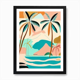 Bora Bora French Polynesia Muted Pastel Tropical Destination Affiche