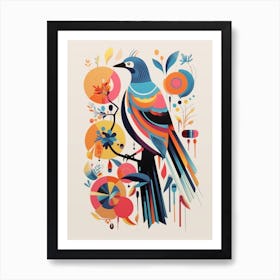 Colourful Scandi Bird Eagle 3 Art Print