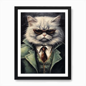 Gangster Cat Persian Cat 2 Art Print