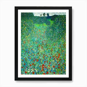 Poppy Field 1907 by Gustav Klimt "A Field of Poppies" in HD Art Print