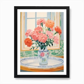 A Vase With Carnation, Flower Bouquet 3 Art Print