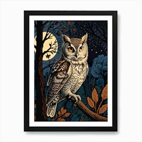 William Morris Owl At Night 1 Art Print