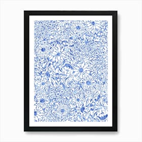 Linear Garden - Blue Art Print