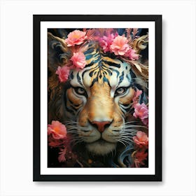 Floral Fantasy Tiger Art Print