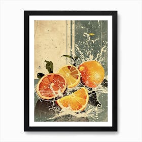 Citrus Fruits Paint Splash 3 Art Print