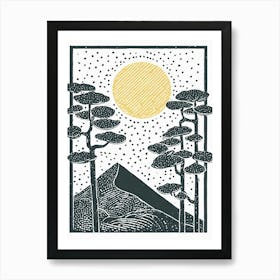 Linocut Print Art Print