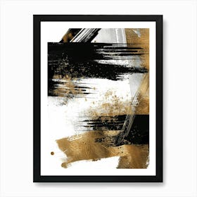 Abstract Gold And Black Painting 19 Art Print