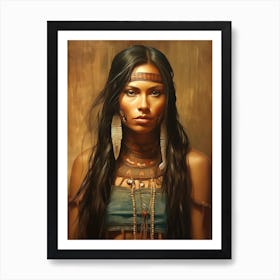 Beautiful Muskogee Creek Native American Woman Art Print