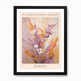Autumn Flower Market Poster Porto Art Print