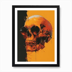 Skull Spectacle: A Frenzied Fusion of Deodato and Mahfood:Skull With Sunglasses 3 Art Print