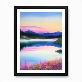 Sunset At The Lake Art Print