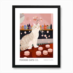 Foodie Cats Co Cat And Macarons 2 Art Print