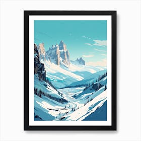 Cortina D Ampezzo   Italy, Ski Resort Illustration 1 Simple Style Poster