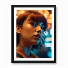 Neon City Girl-Reimagined Art Print