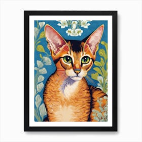 Abyssinian Cat Painting Van Gogh (2) Art Print