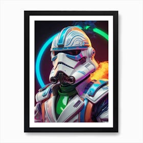 Captain Rex Star Wars Neon Iridescent Painting (2) Art Print
