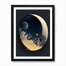Moon Phase Comic Space Space Art Print