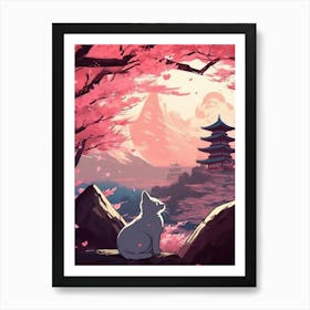 Japanese Cat Art Print