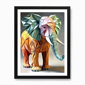 Majestic Origami Elephant Sculpture Art Print