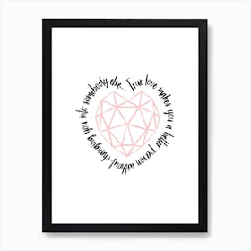 True Love Heart Quote Art Print