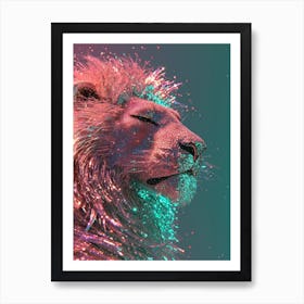 Glitter Lion Art Print
