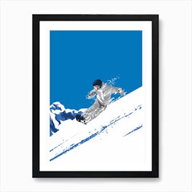 Winter Sport Ski Downhill Alpes Skiing 2 Art Print