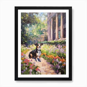 A Painting Of A Dog In Central Park Conservatory Garden, Usa In The Style Of Impressionism 03 Art Print