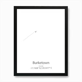 Burketown,Australia Minimalist Map Art Print