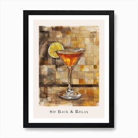 Sip Back & Relax Cocktail Poster Poster