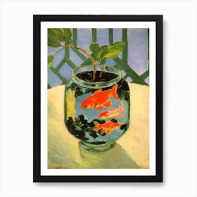 Three Golden Fishes Art Print