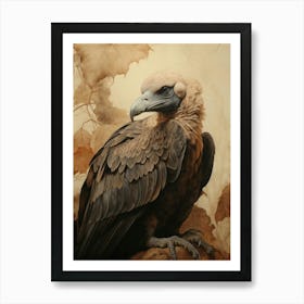 Dark And Moody Botanical Vulture 3 Art Print