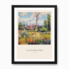 Gas Works Park Seattle 3 Vintage Cezanne Inspired Poster Art Print