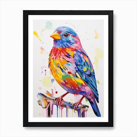 Colourful Bird Painting Finch 3 Art Print