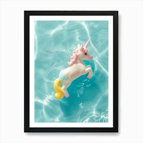 Toy Unicorn In A Swimming Pool Art Print