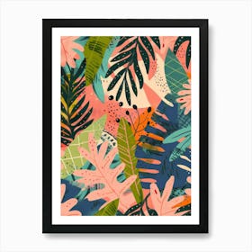 Tropical Leaves Pattern 1 Art Print