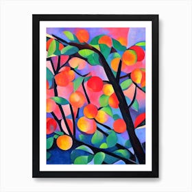 Nectarine Tree Cubist Art Print