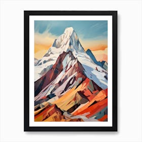 Mount Cook Aoraki New Zealand Mountain Painting Art Print