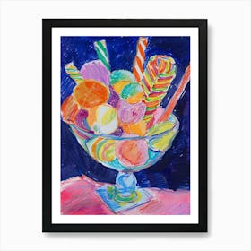 Jellied Candy Sweets Selection Painting Illustration Art Print