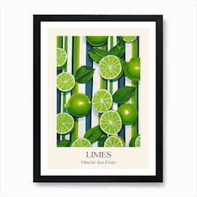 Marche Aux Fruits Limes Fruit Summer Illustration 4 Art Print