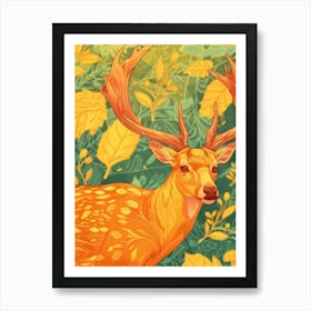 Deer In The Forest 18 Art Print