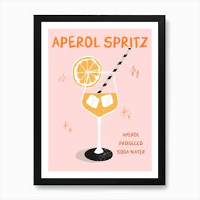 Aperol Spritz Cocktail Print Art Print