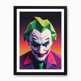 Joker Portrait Low Poly Geometric (23) Art Print
