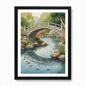 Koi Bridge 1 Art Print