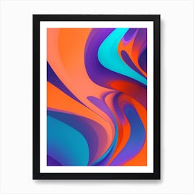 Abstract Colorful Waves Vertical Composition 83 Art Print